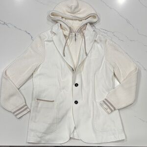 Eleventy Knit Layered Hooded Jacket